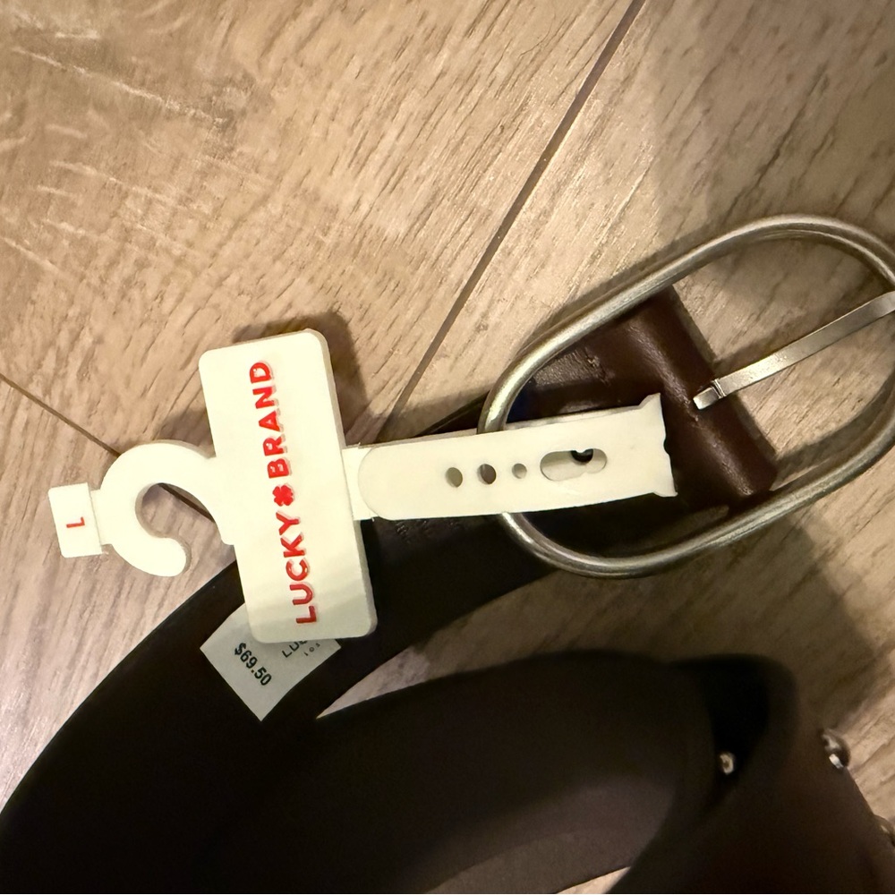 NWT Lucky Brand brown leather stud belt - Picture 7 of 7